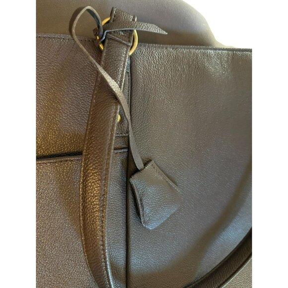 Ella Simone Weston Leather Tote Bag Black Everyday Large 17" X 11" - Picture 11 of 11